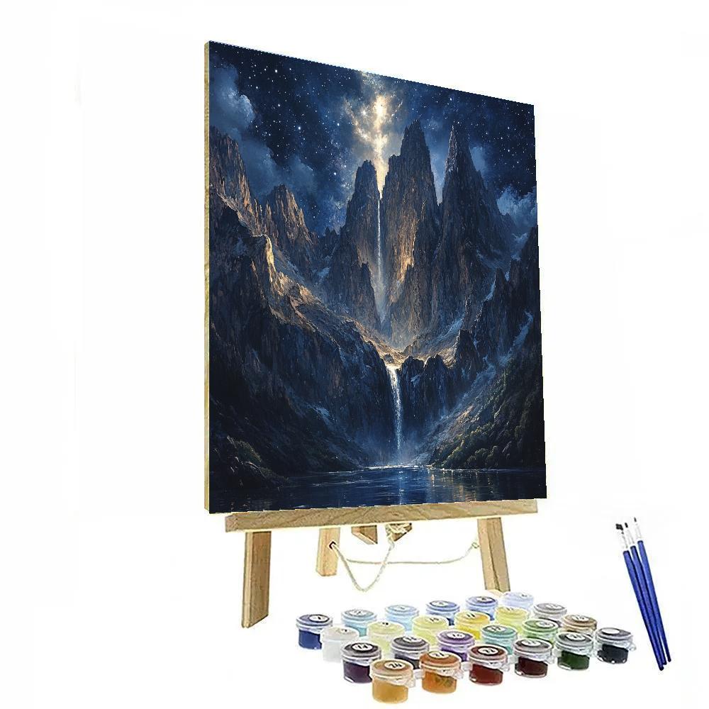 Caravaggio Inspired Moonlit Mountain paint by color