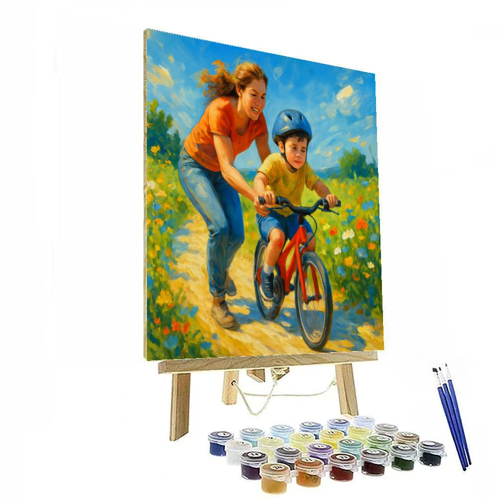Bicycle Ride Through Meadows Painting by numbers kit