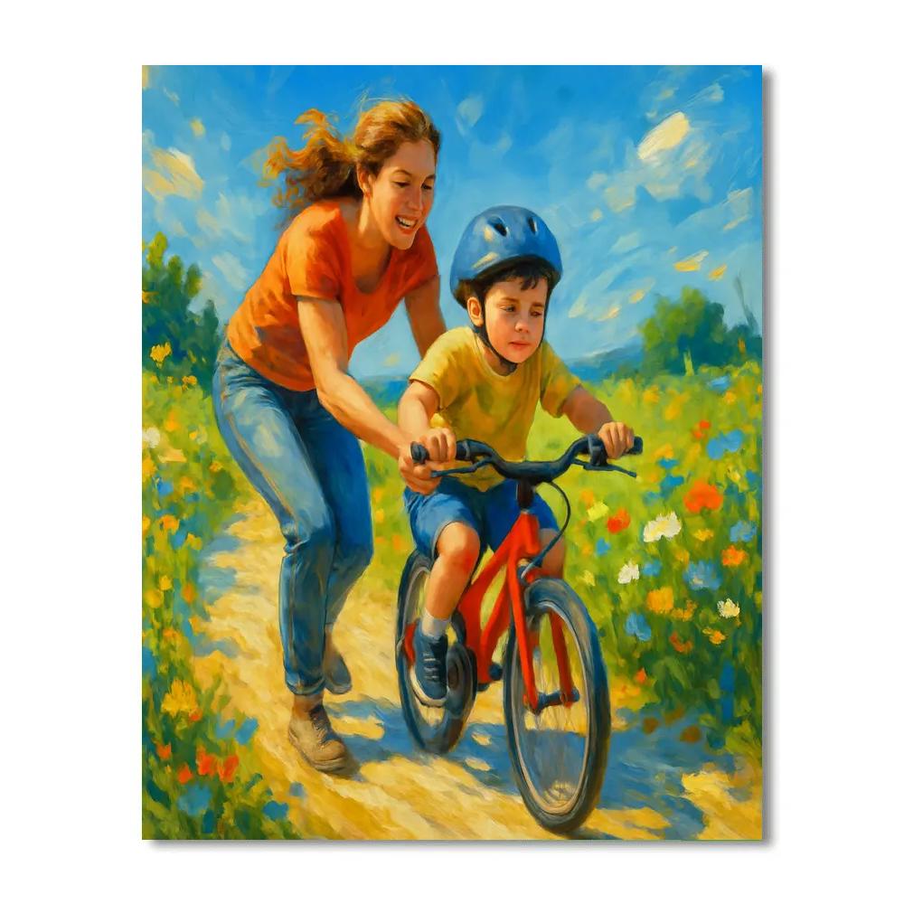 Bicycle Ride Through Meadows Painting by numbers kit