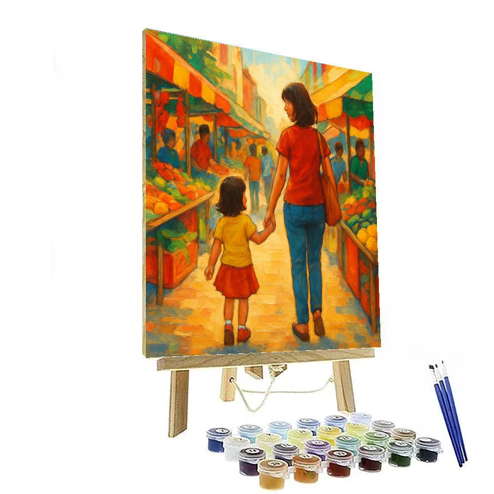 Hand In Hand Through The Market paint by number