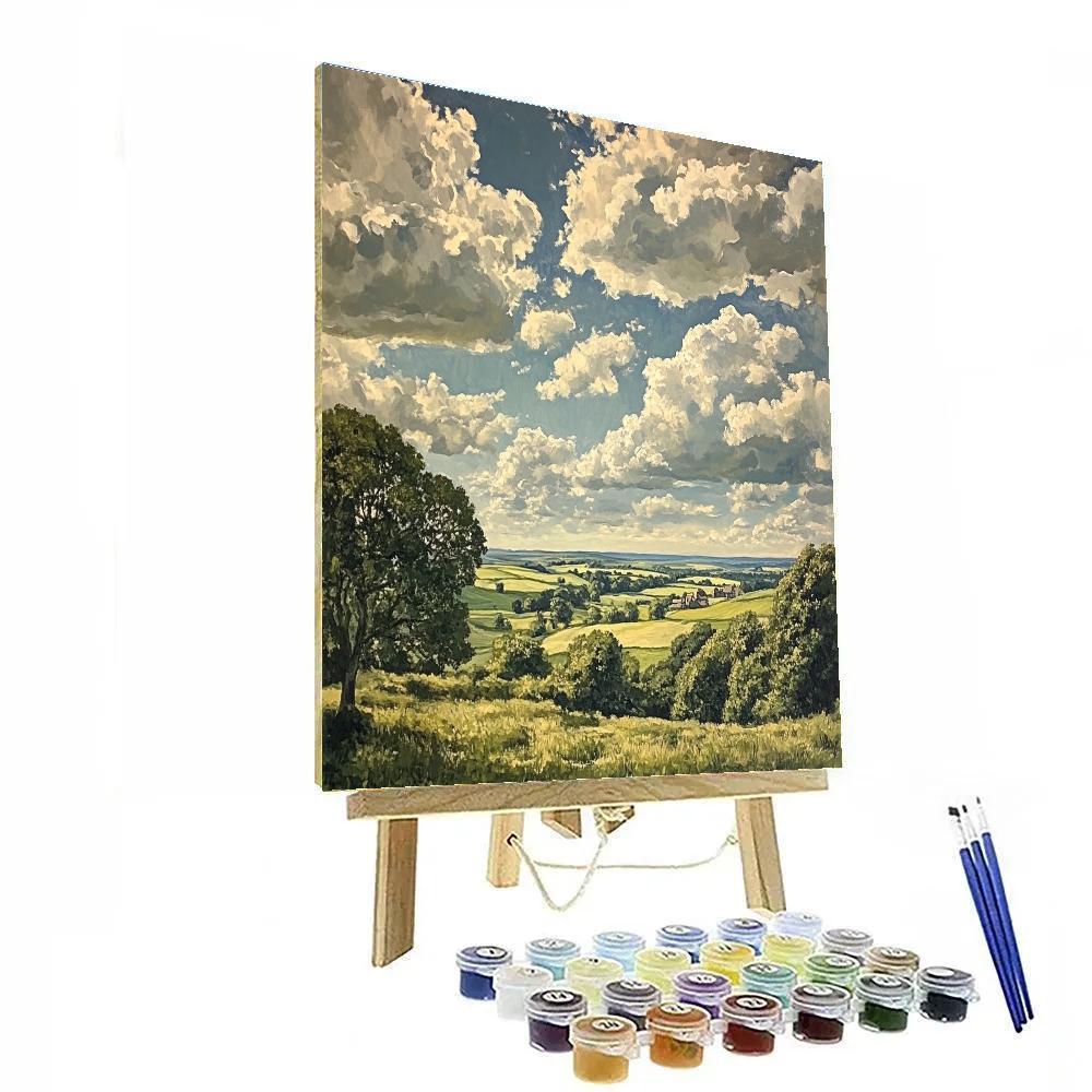 John Constable Inspired Cloudy Countryside Numbered painting kits