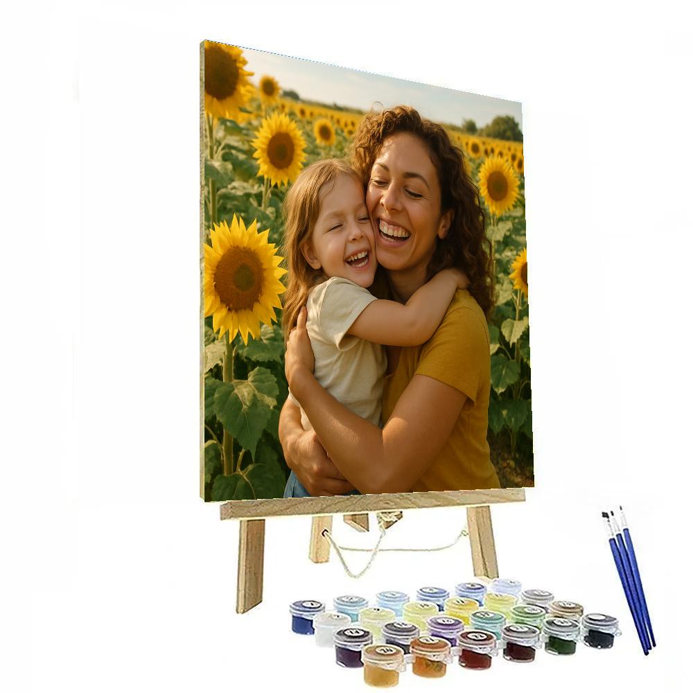 Sunflower Field Hug DIY paint by numbers