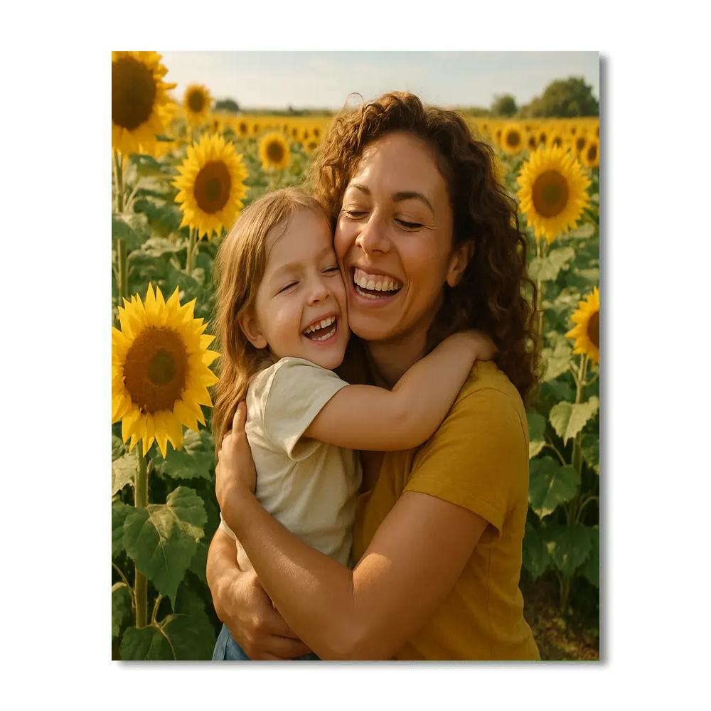 Sunflower Field Hug DIY paint by numbers