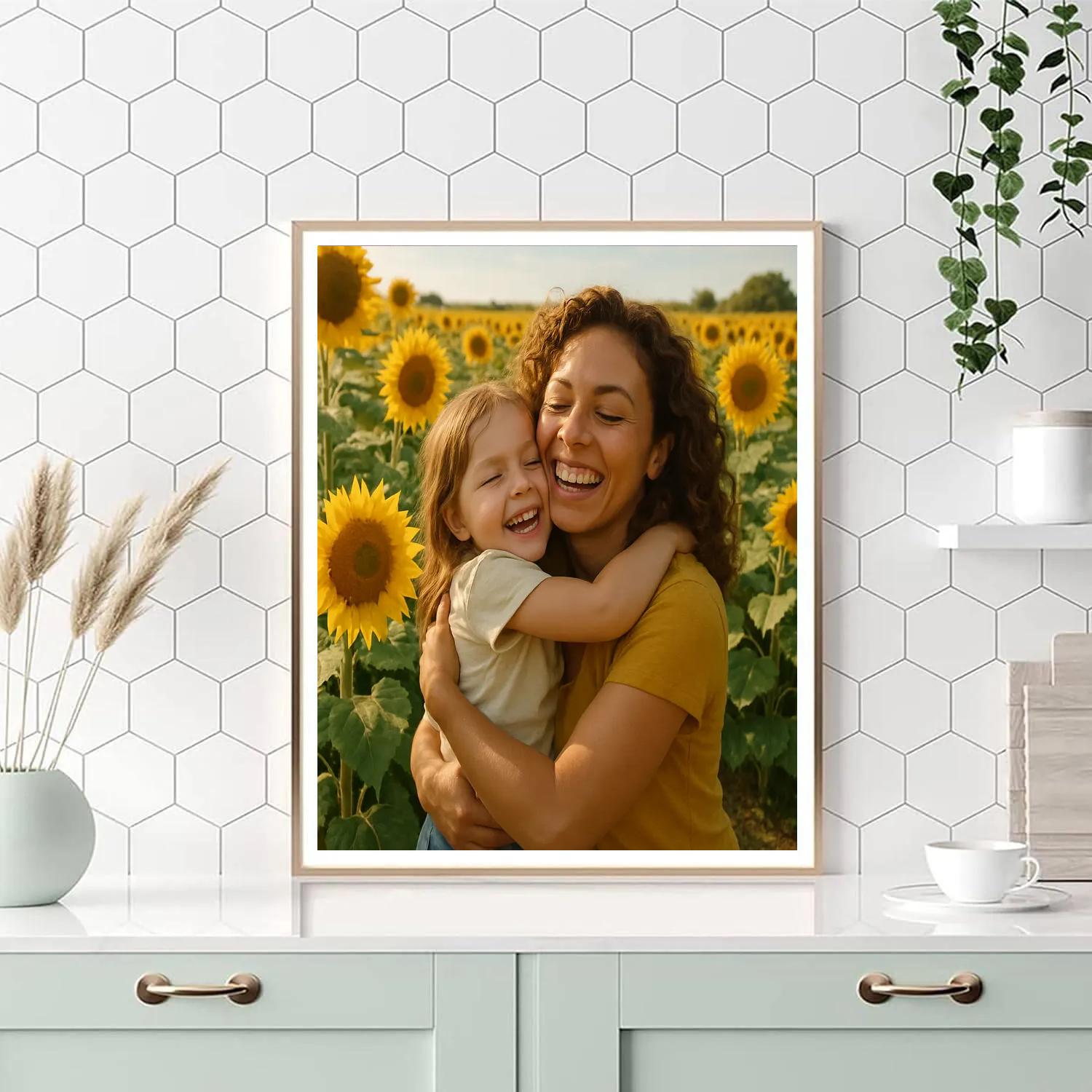 Sunflower Field Hug DIY paint by numbers