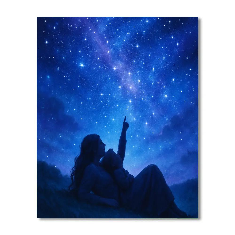 Mother And Child Stargazing Numbered painting kits