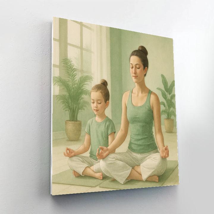 Mother And Child Yoga Harmony paint by color