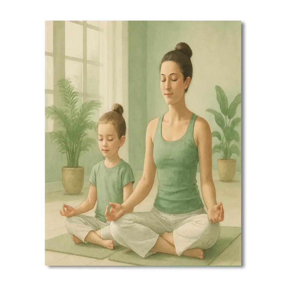 Mother And Child Yoga Harmony paint by color