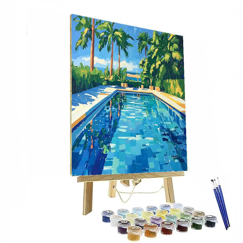 David Hockney Inspired Swimming Pool Day Painting by numbers kit