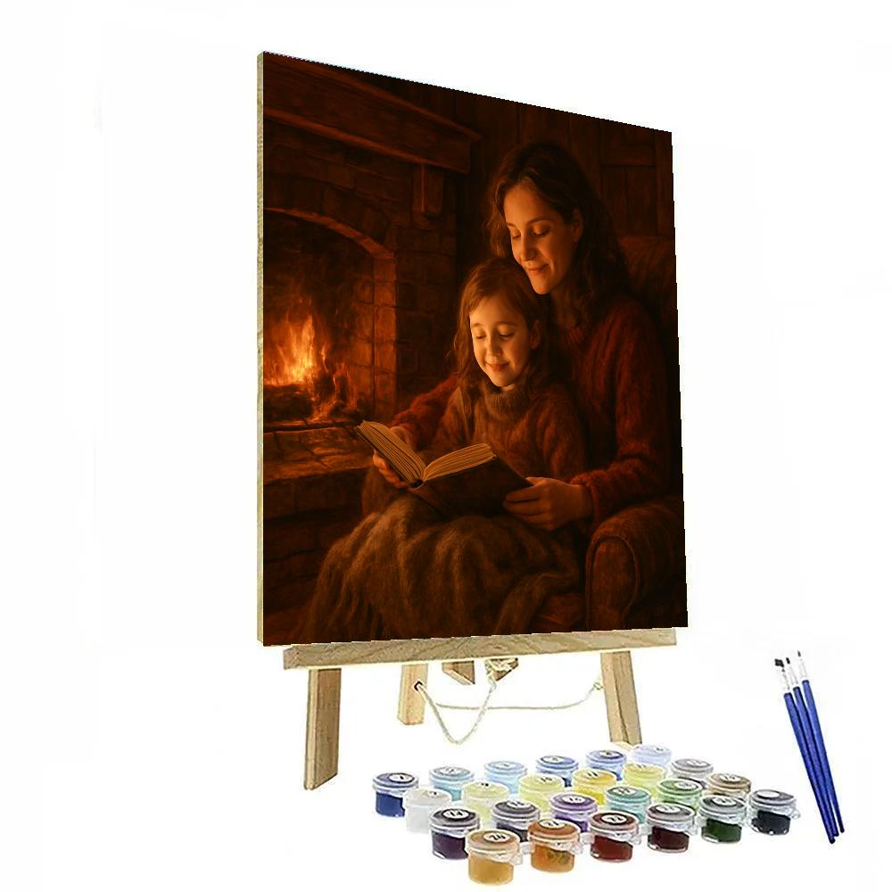 Cozy Fireplace Story Night paint by numbers