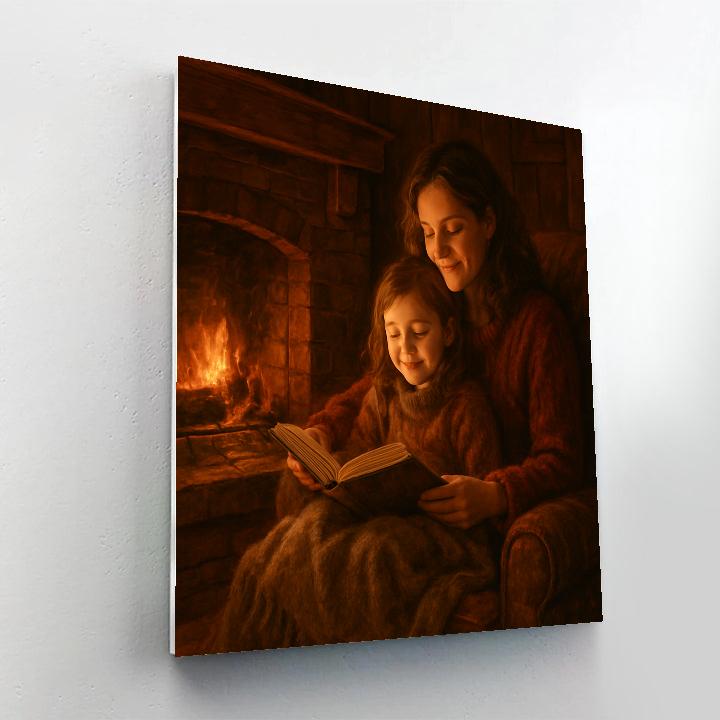 Cozy Fireplace Story Night paint by numbers