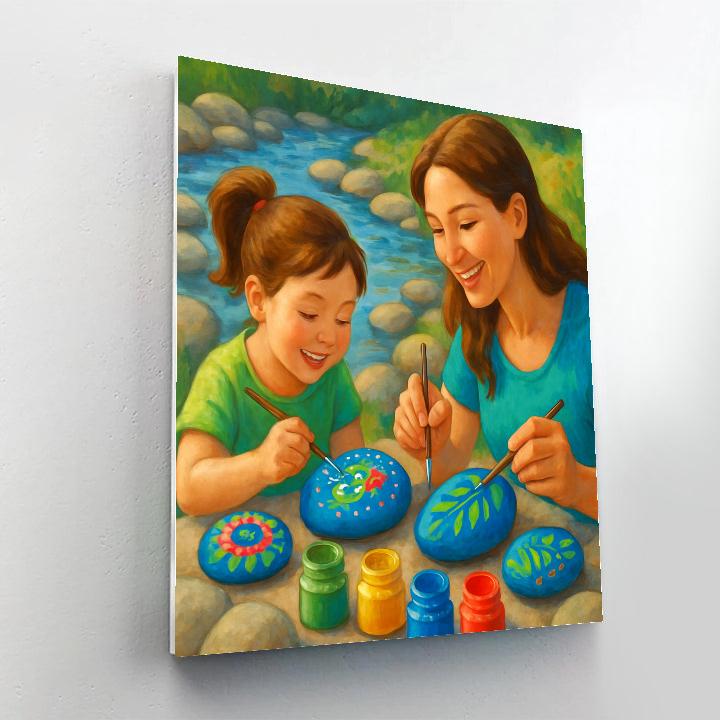 Mother And Child Painting Rocks Number painting