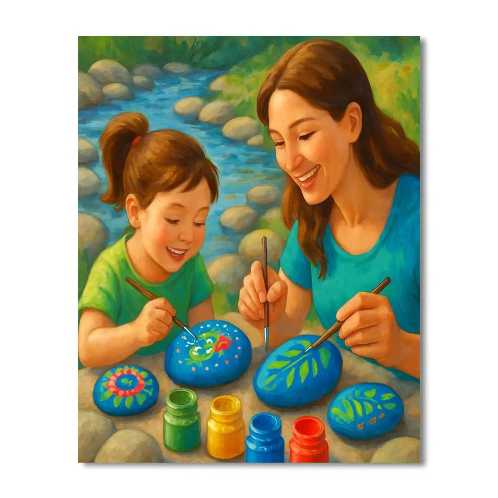 Mother And Child Painting Rocks Number painting