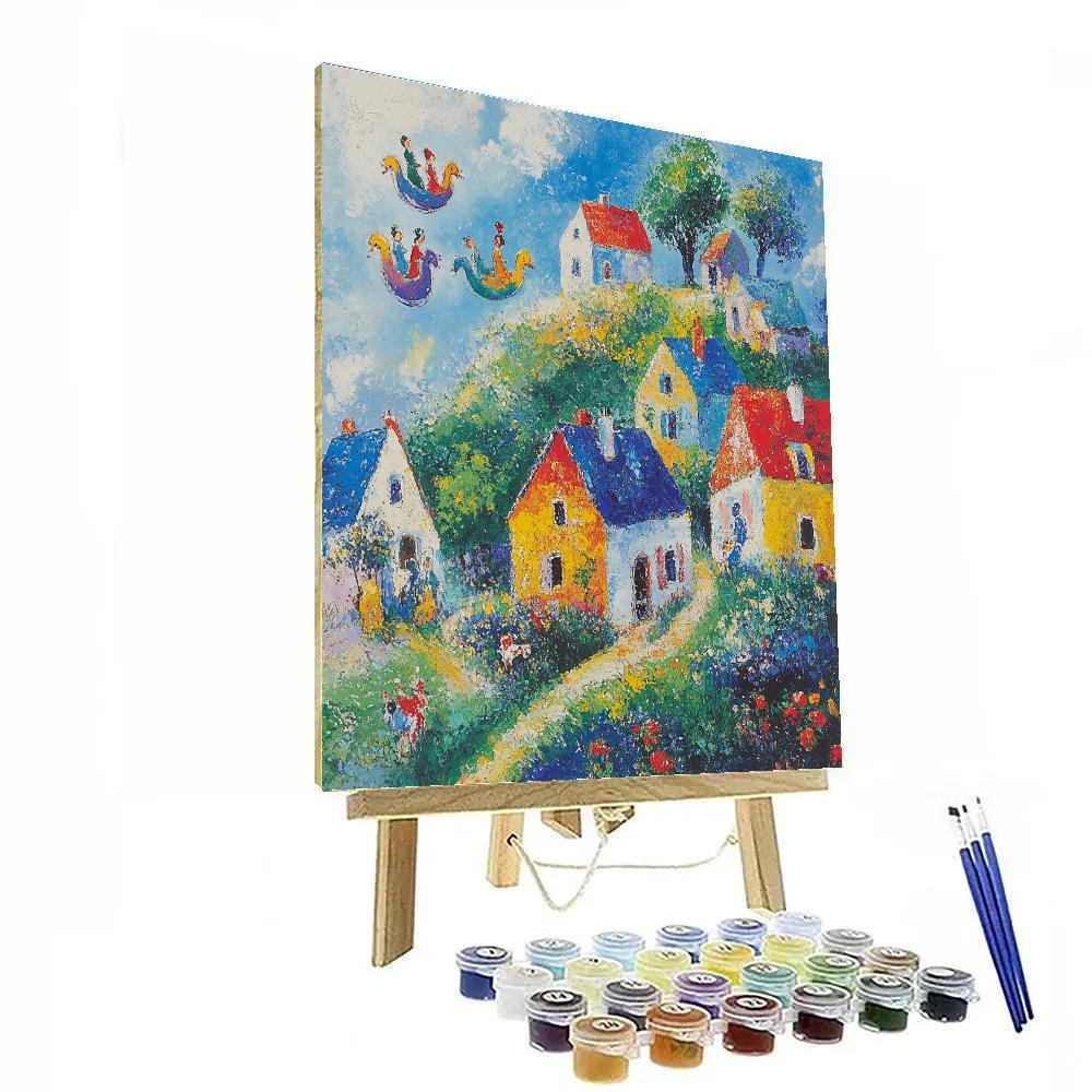 Marc Chagall Inspired Dreamy Village paint by number