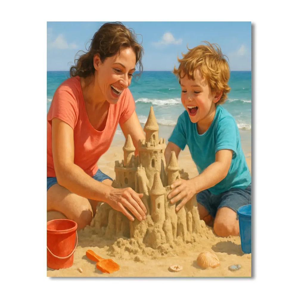 Building Sandcastles Together Painting by numbers kit