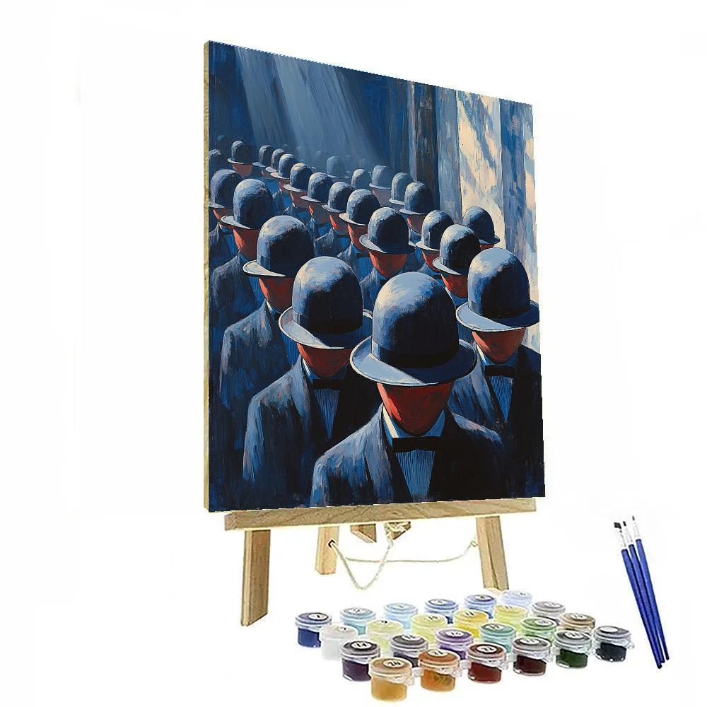 René Magritte Inspired Bowler Hat Festival painting number kit