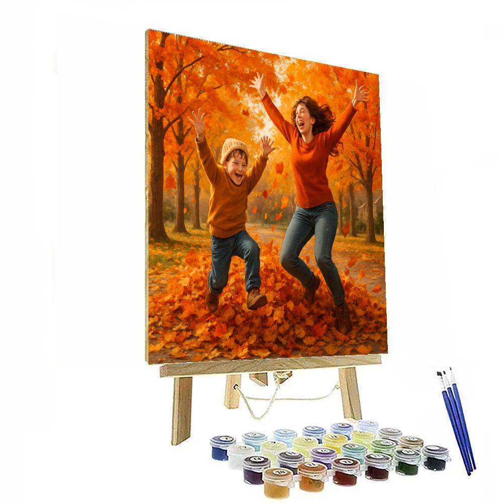 Leaf Pile Playtime paint by numbers