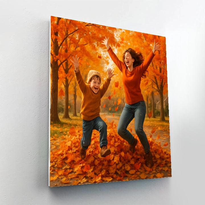 Leaf Pile Playtime paint by numbers