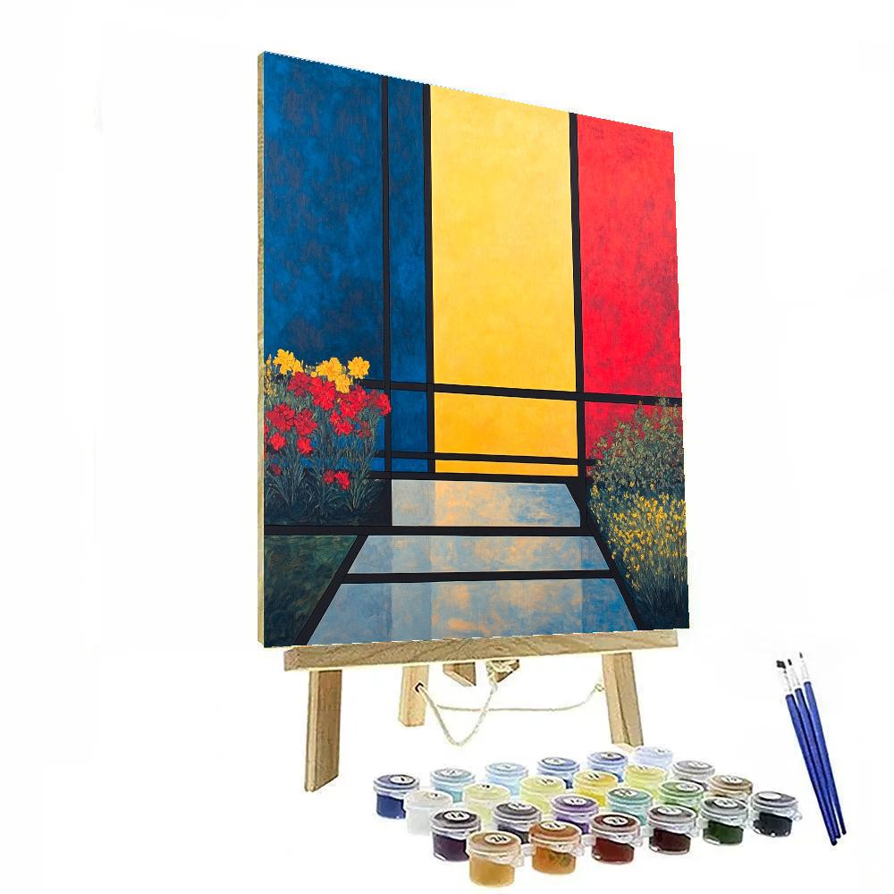 Piet Mondrian Inspired Geometric Garden DIY paint by numbers