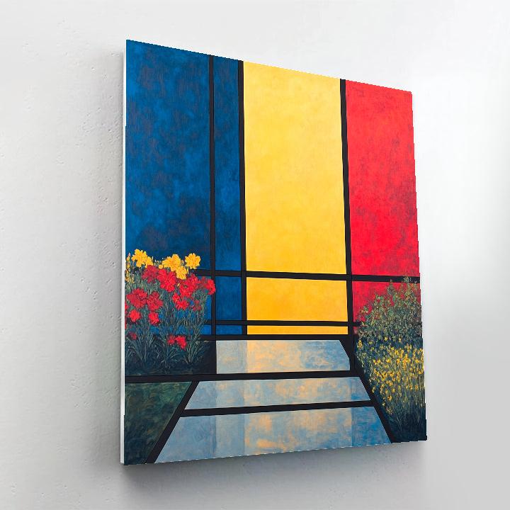 Piet Mondrian Inspired Geometric Garden DIY paint by numbers
