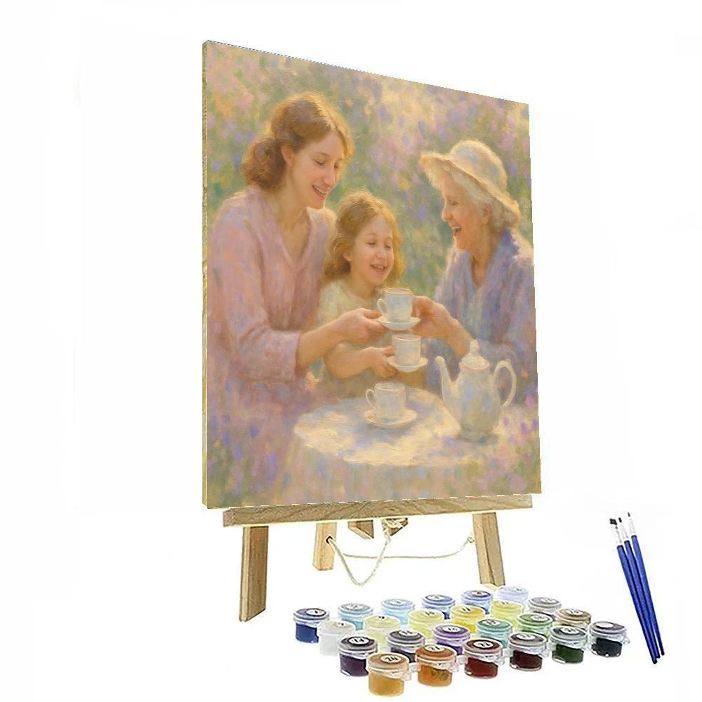 Garden Tea With Grandmother Painting by numbers kit