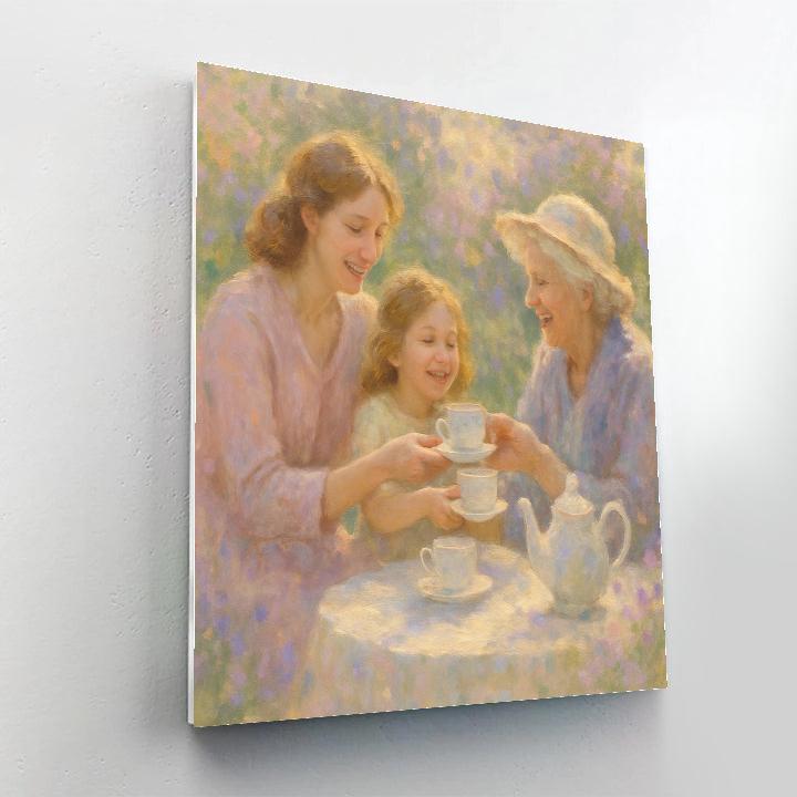 Garden Tea With Grandmother Painting by numbers kit
