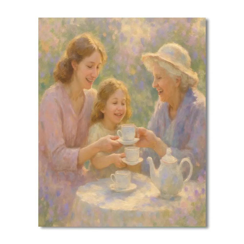 Garden Tea With Grandmother Painting by numbers kit