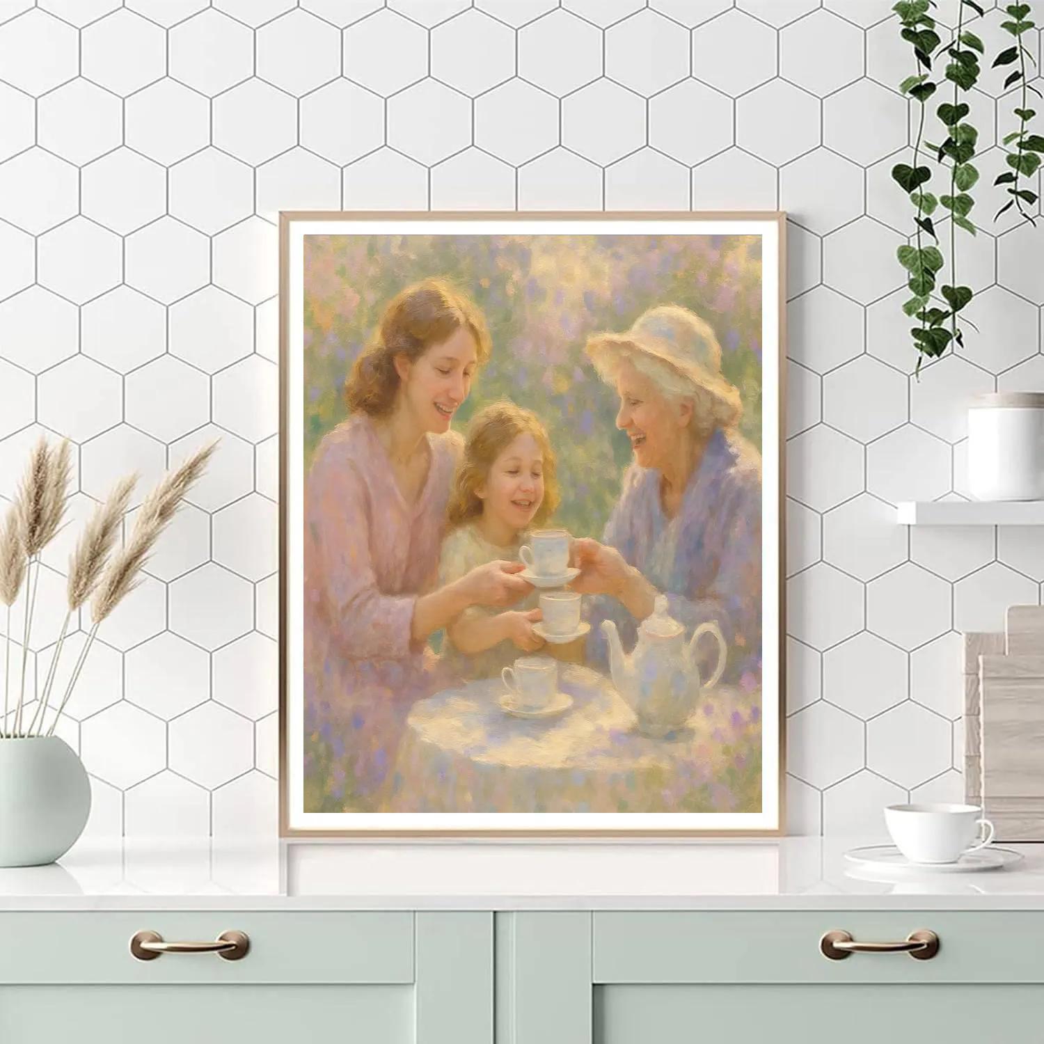 Garden Tea With Grandmother Painting by numbers kit