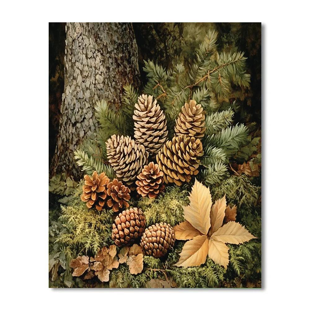 Gustave Courbet Inspired Forest Still Life Paint by numbers art