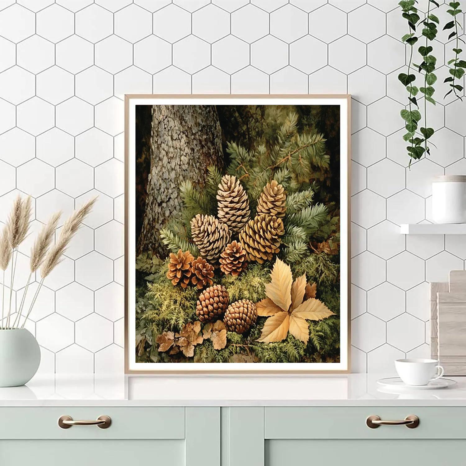 Gustave Courbet Inspired Forest Still Life Paint by numbers art