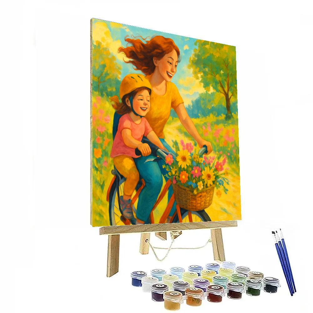 Bicycle Basket Flower Ride Paint by numbers kits