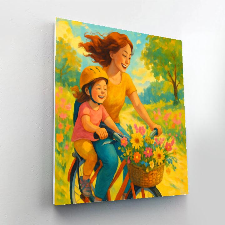 Bicycle Basket Flower Ride Paint by numbers kits