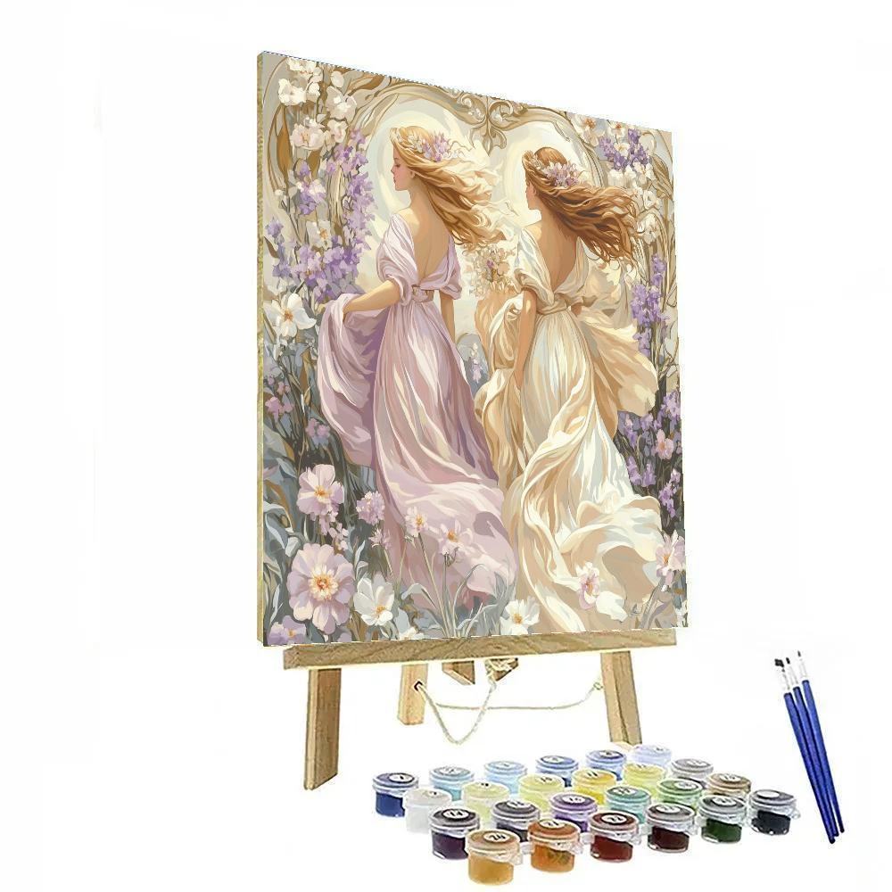 Alphonse Mucha Inspired Spring Festival Paint by numbers art