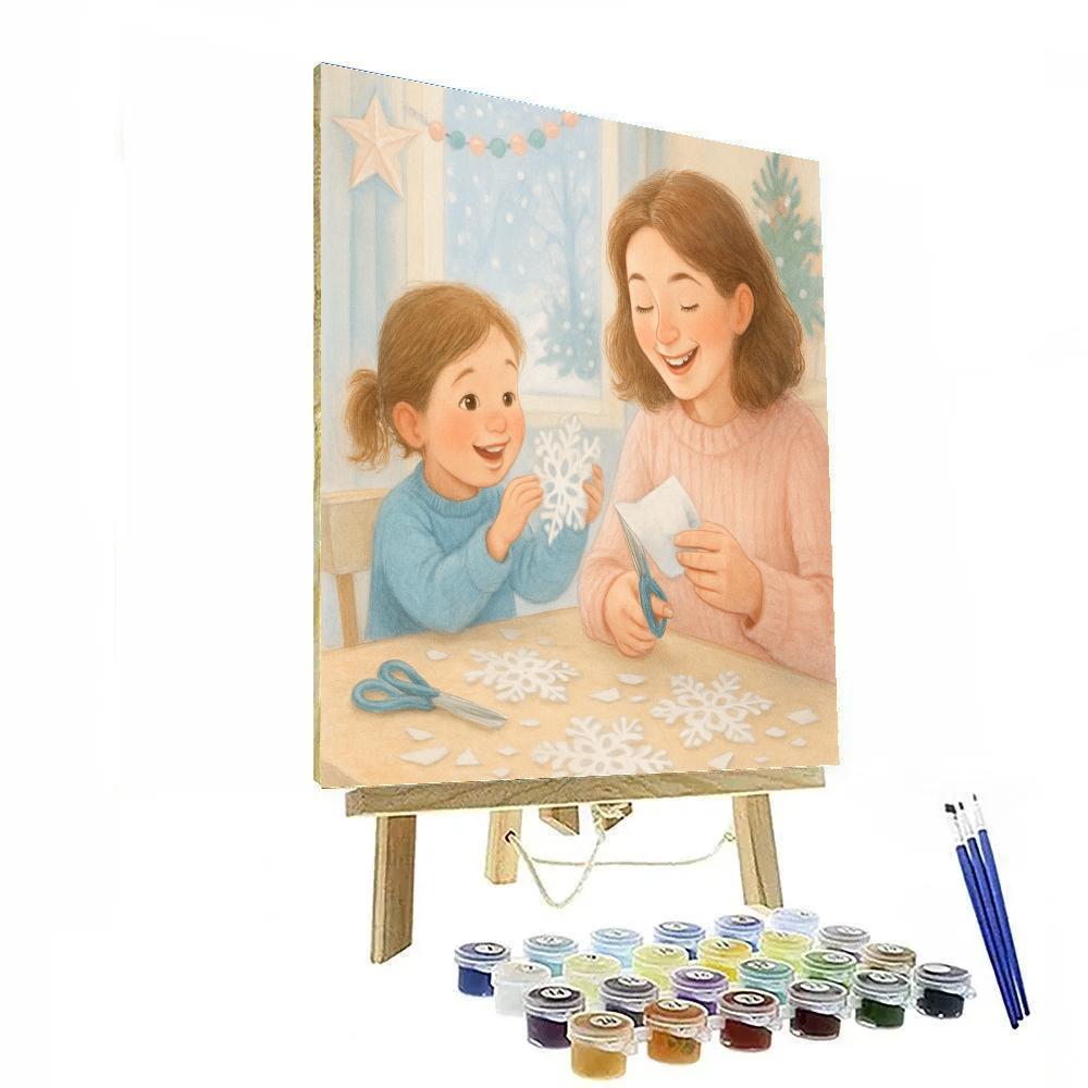 Creating Paper Snowflakes Number painting