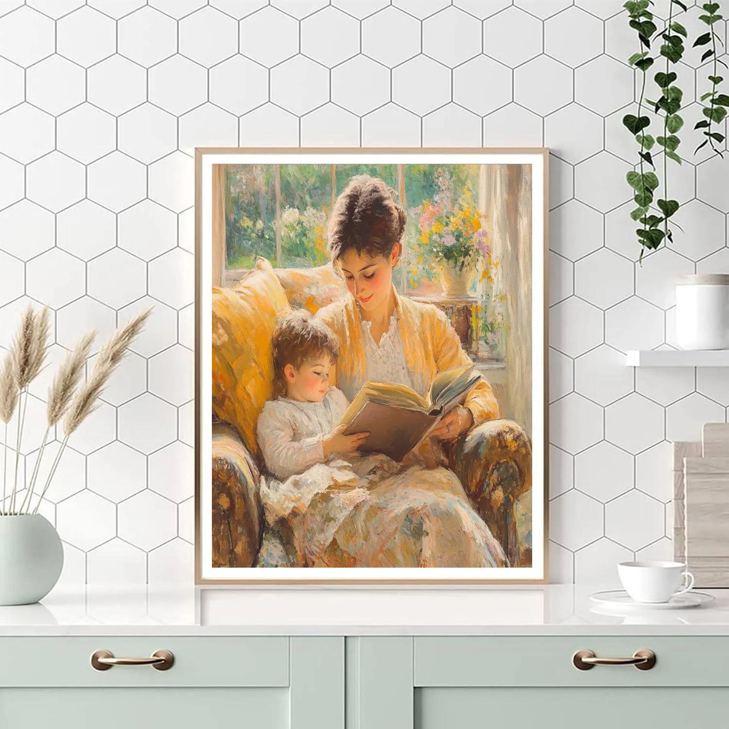 Mary Cassatt Inspired Reading Afternoon Painting by numbers kit