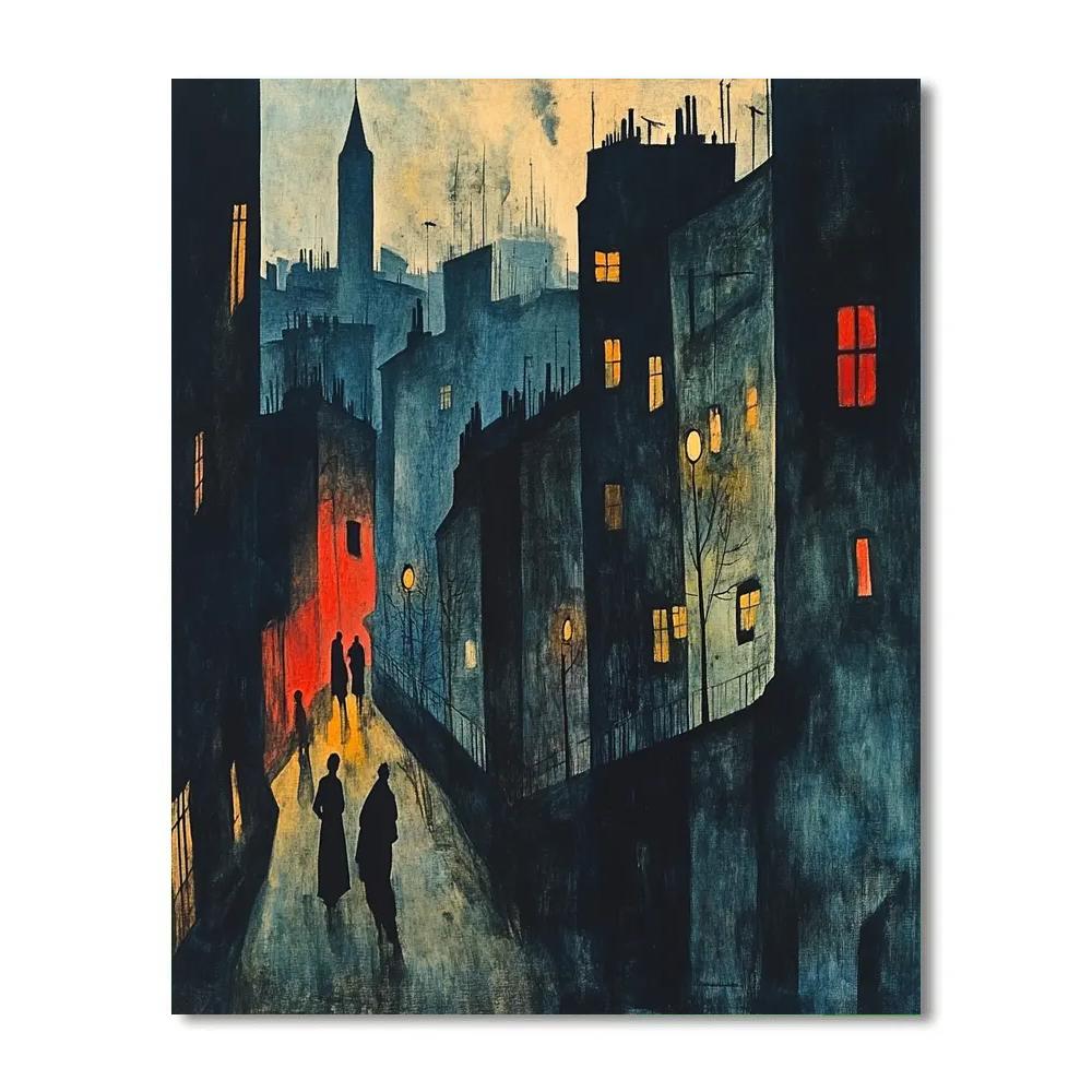 Max Beckmann Inspired Cityscape At Night DIY paint by numbers