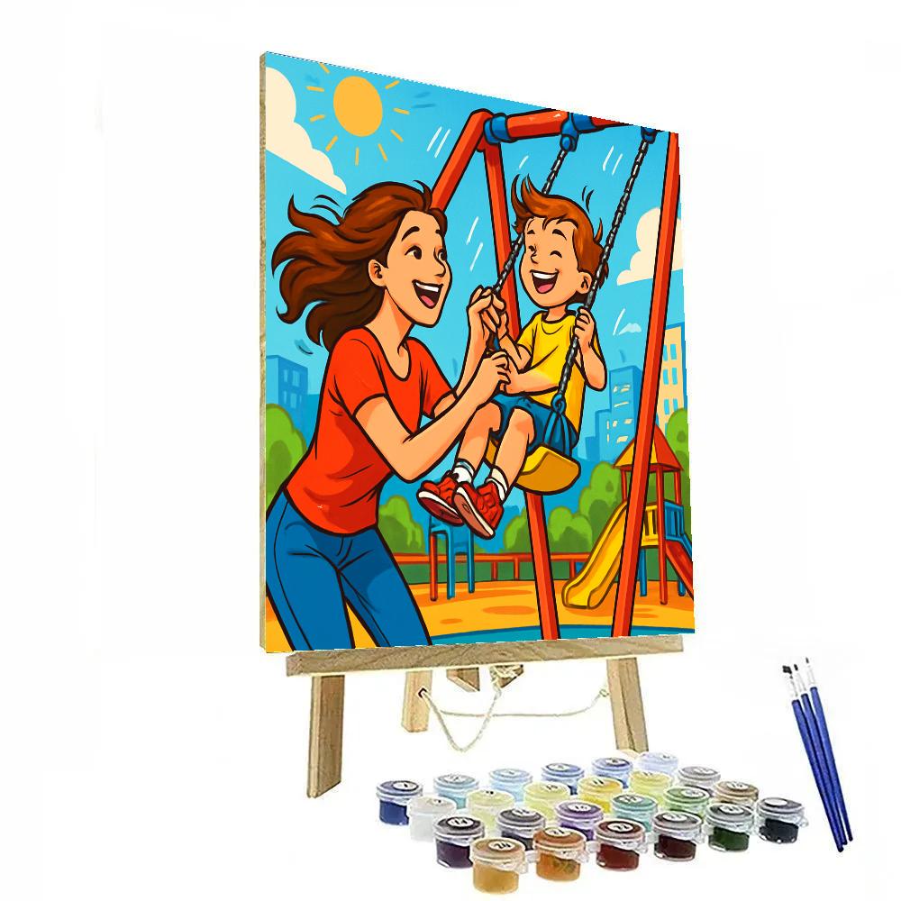Joyful Playground Swinging Paint by numbers art
