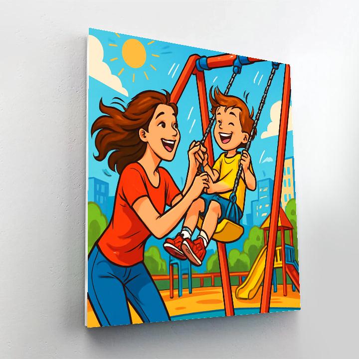 Joyful Playground Swinging Paint by numbers art