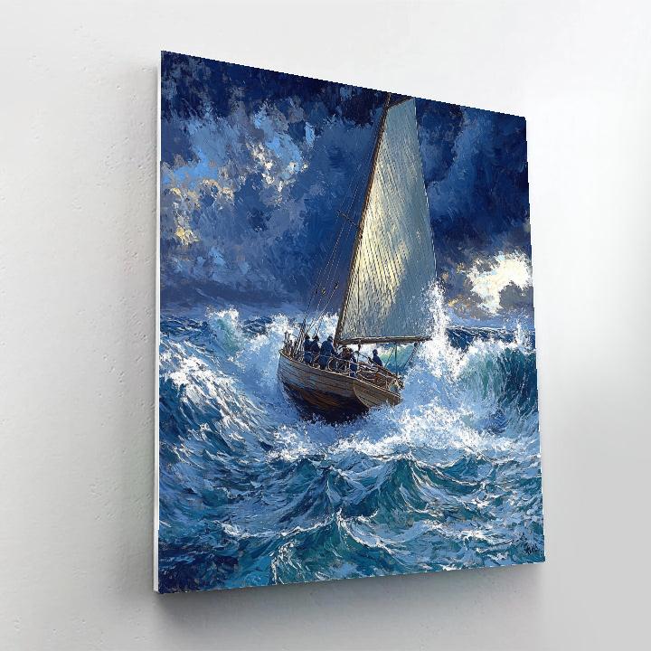 Winslow Homer Inspired Storm At Sea paint by number