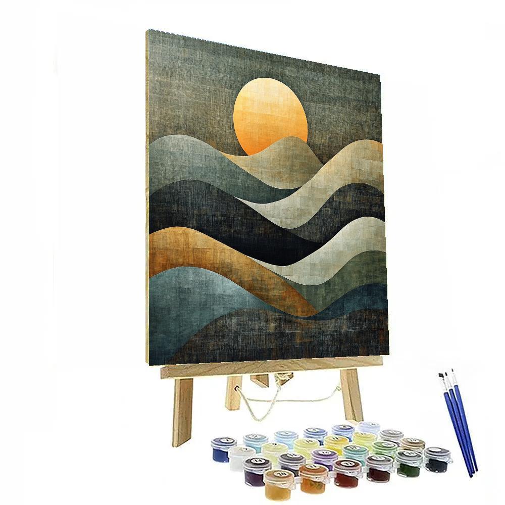 Barbara Hepworth Inspired Abstract Mountain Forms paint by color