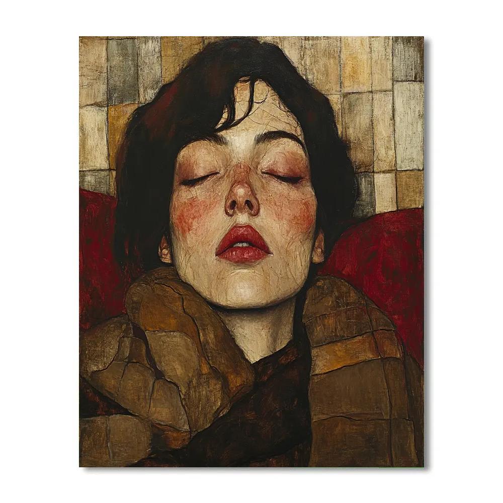 Egon Schiele Inspired Expressionist Portrait paint by color