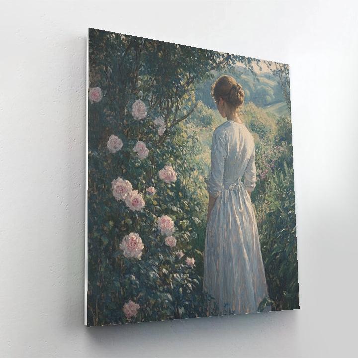 Thomas Gainsborough Inspired Portrait Of A Lady In Garden paint by number