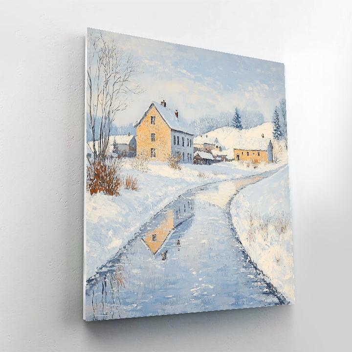 Alfred Sisley Inspired Winter Village Scene painting number kit