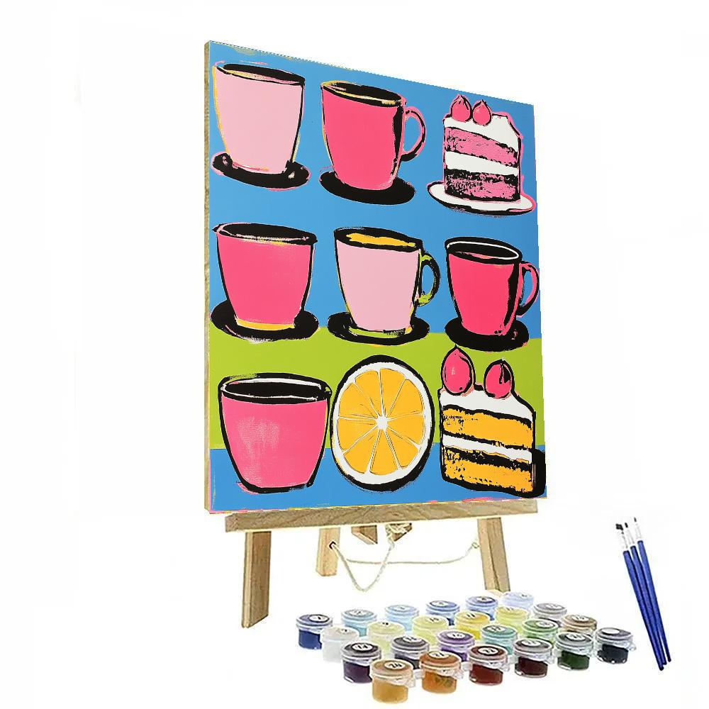 Andy Warhol Inspired Coffee And Cake Pop Art Paint by numbers art