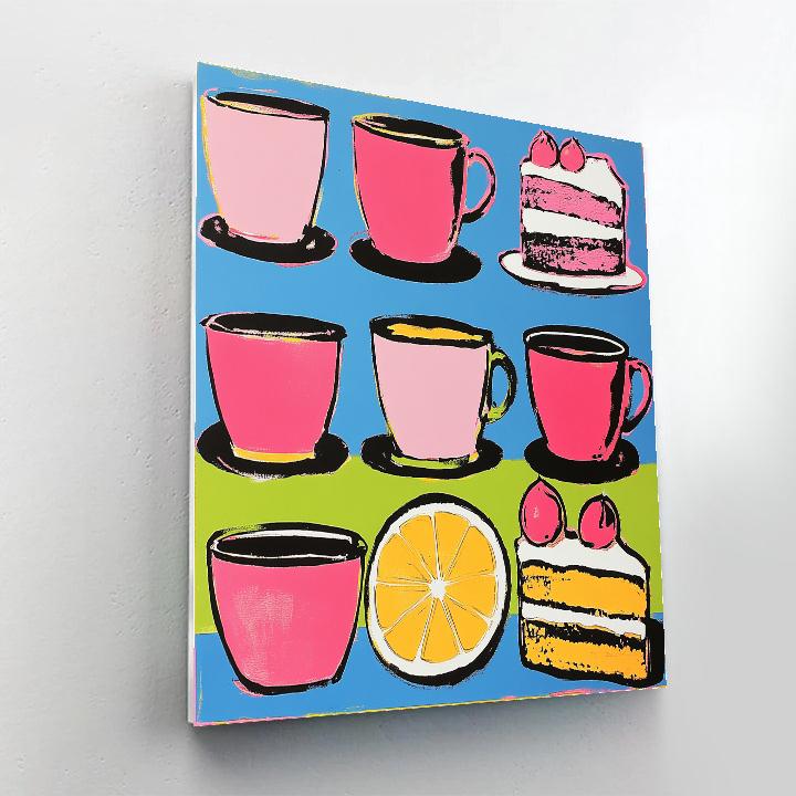Andy Warhol Inspired Coffee And Cake Pop Art Paint by numbers art