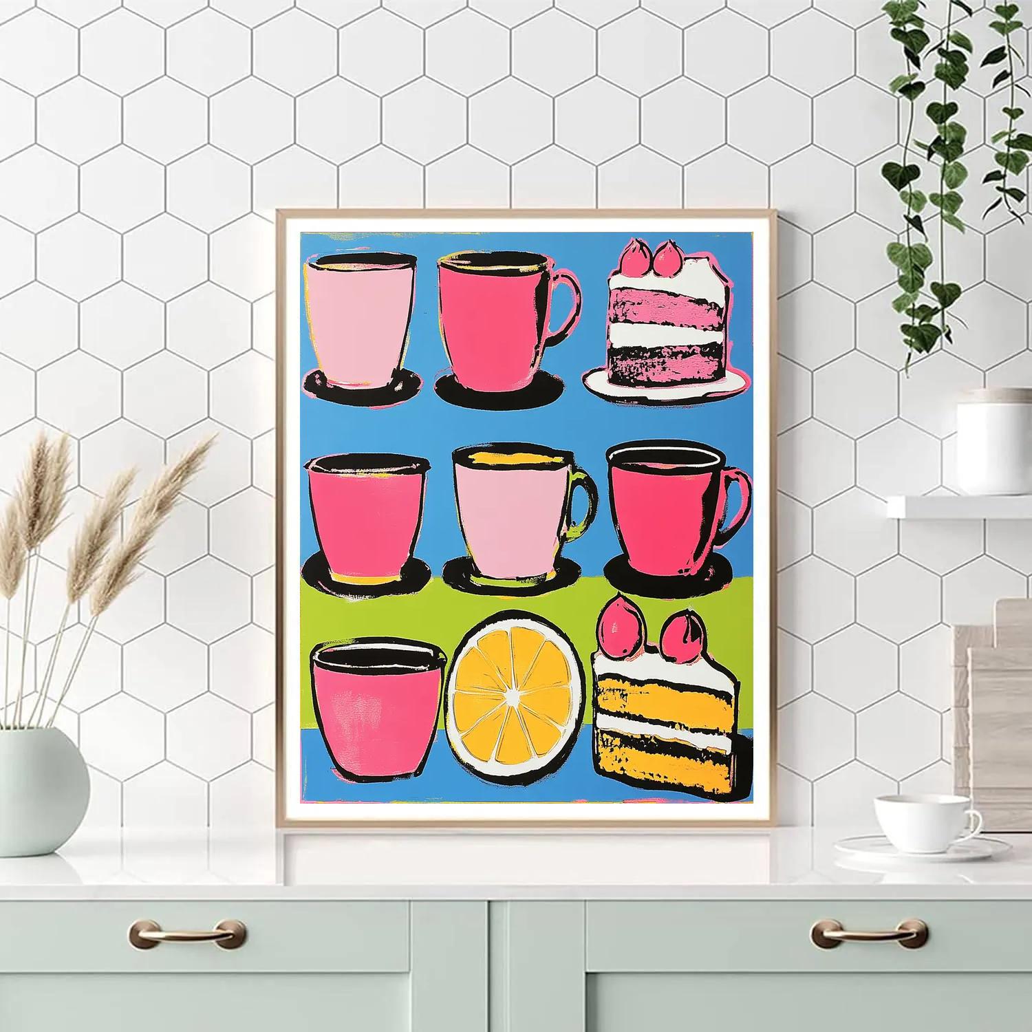 Andy Warhol Inspired Coffee And Cake Pop Art Paint by numbers art