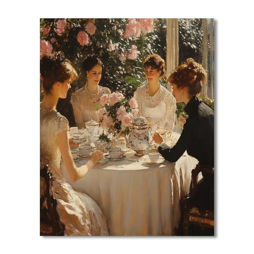 John Singer Sargent Inspired Tea Party paint by color