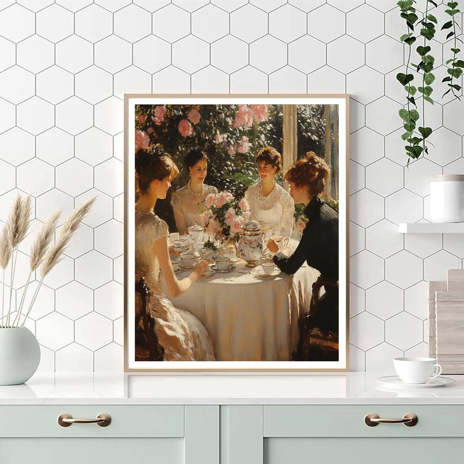 John Singer Sargent Inspired Tea Party paint by color