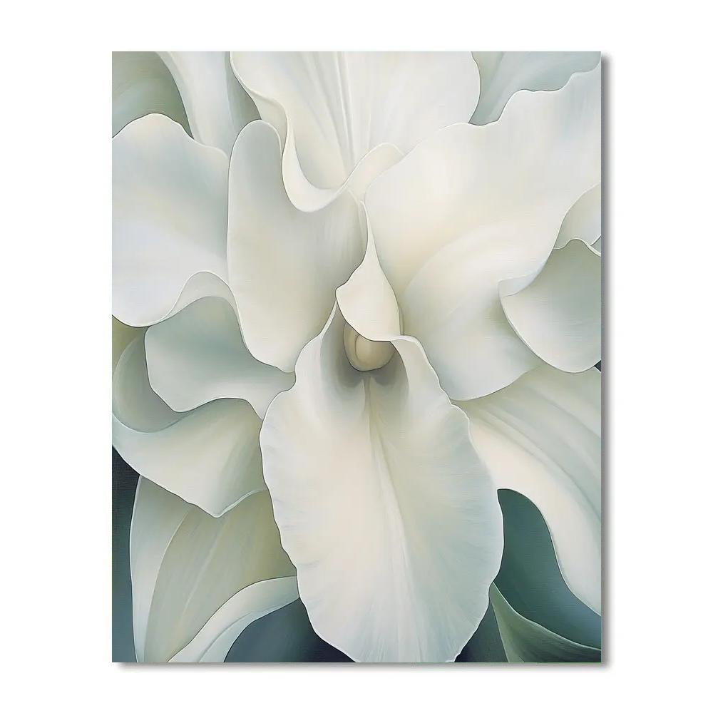 Georgia O’Keeffe Inspired White Orchid Close-up Paint by numbers art