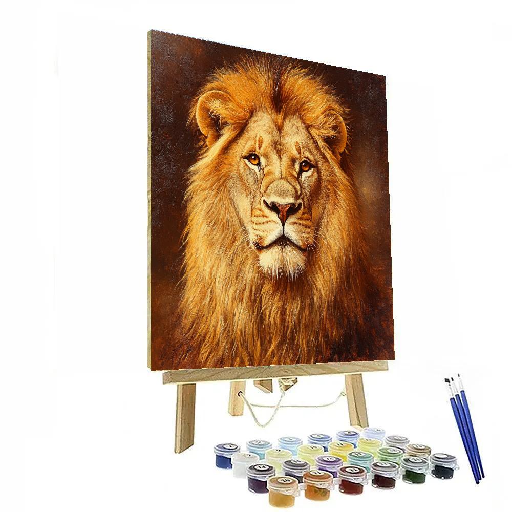 Edwin Landseer Inspired Noble Lion Portrait paint by color