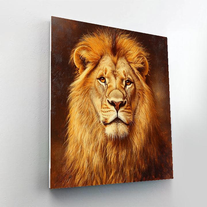 Edwin Landseer Inspired Noble Lion Portrait paint by color